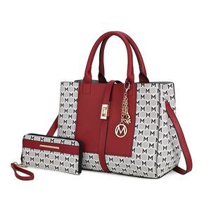 Stylish Women'S Bag Satchel With Wristlet Card Case Vegan Textured Satchel Sat